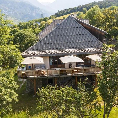 Superbe Ferme Renovee En Chalet De Luxe En Pleine Nature Barcelonnette Esterno foto
